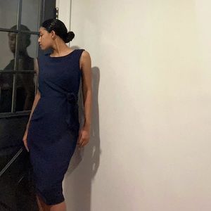 Navy Tahari Wrap Dress